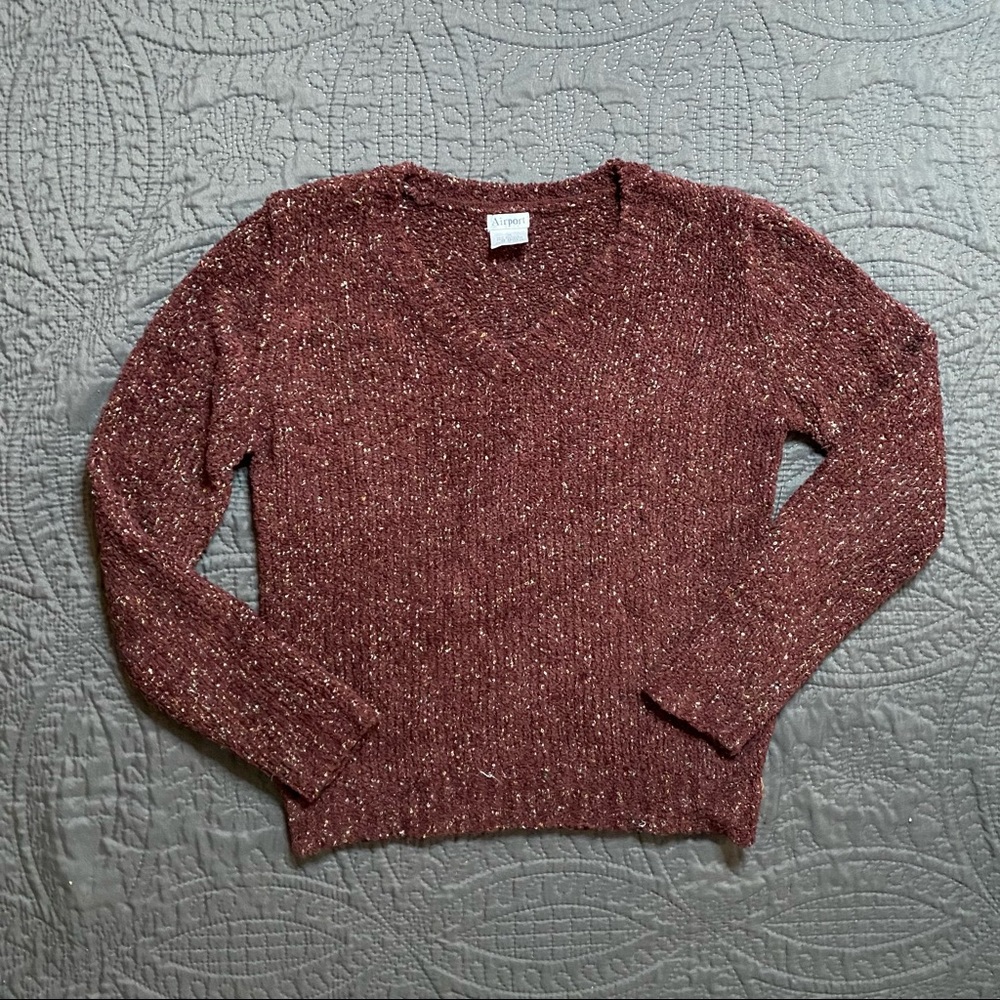 Airport Burgundy Confetti Sweater